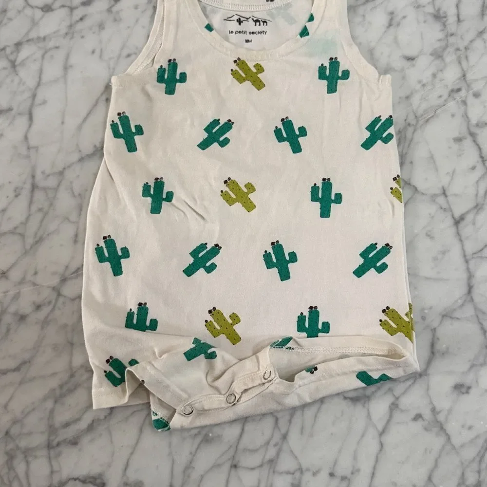 Le Petit Society Cactus Romper Sleeveless Sz 18M
